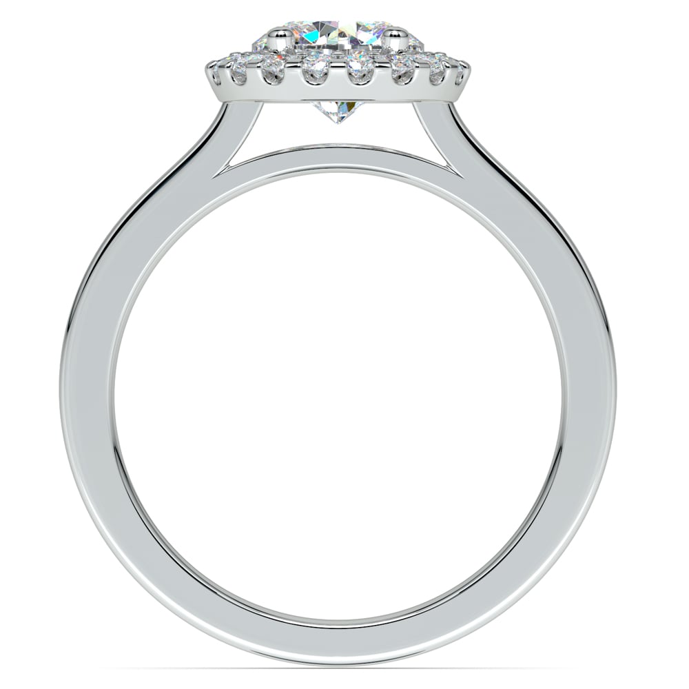 Pave Set Halo Diamond Engagement Ring In Platinum | 02