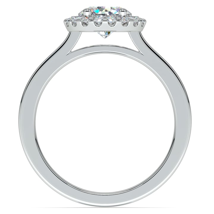 Pave Halo Diamond Engagement Ring in White Gold | Thumbnail 02