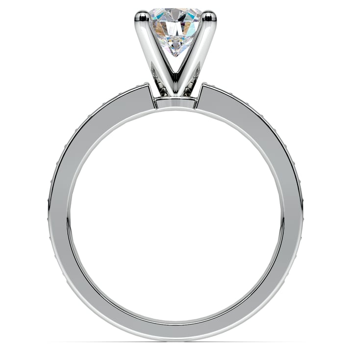 Sapphire Pave Engagement Ring Setting In White Gold | 02