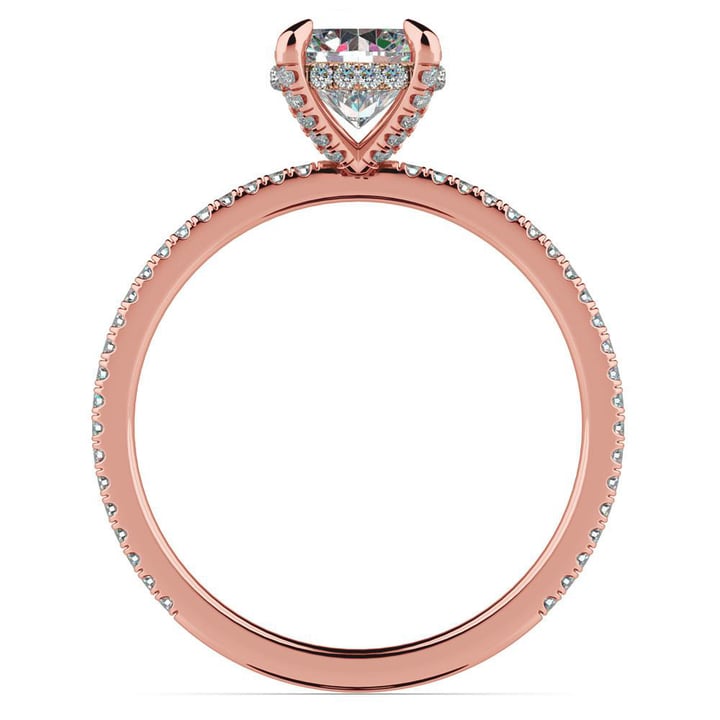 Petite Engagement Ring With Diamond Prongs In Rose Gold | 02