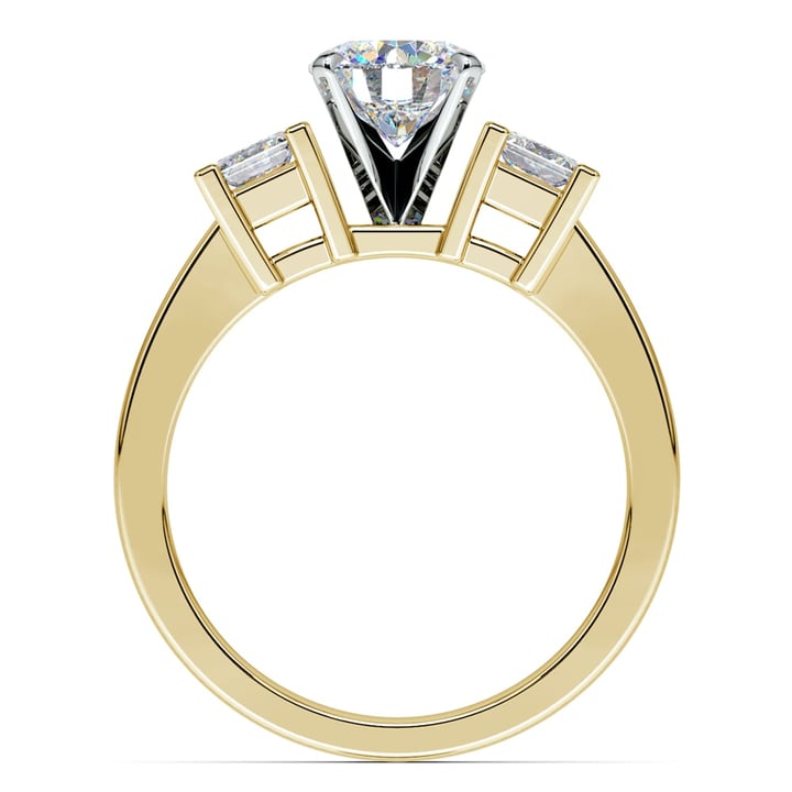 Gold Engagement Ring Setting With Princess Diamond Accents (1/3 Ctw) | 02