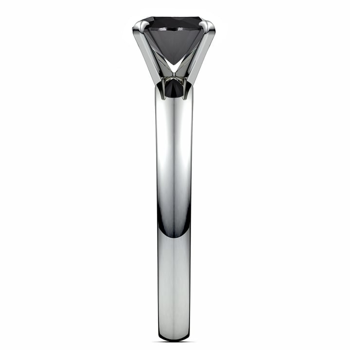 1/4 Carat Round Cut Black Diamond Engagement Ring In Platinum | Thumbnail 03