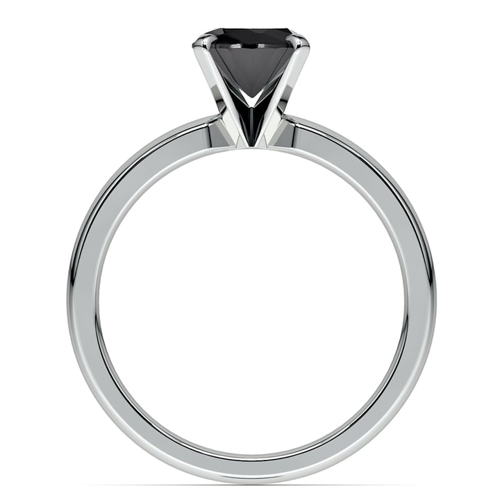 1/4 Carat Round Cut Black Diamond Engagement Ring In Platinum | 04