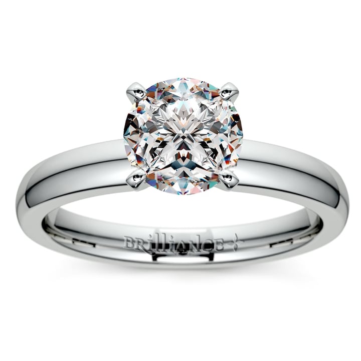 1/3 Ct Round Cut Diamond Solitaire Engagement Ring In White Gold | 02