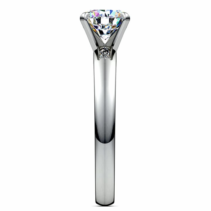1/3 Ct Round Cut Diamond Solitaire Engagement Ring In White Gold | Thumbnail 03