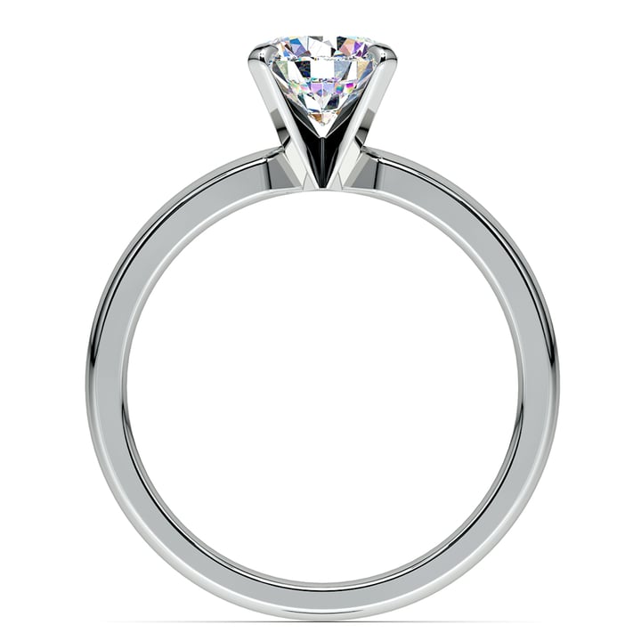 1/3 Ct Round Cut Diamond Solitaire Engagement Ring In White Gold | Thumbnail 04