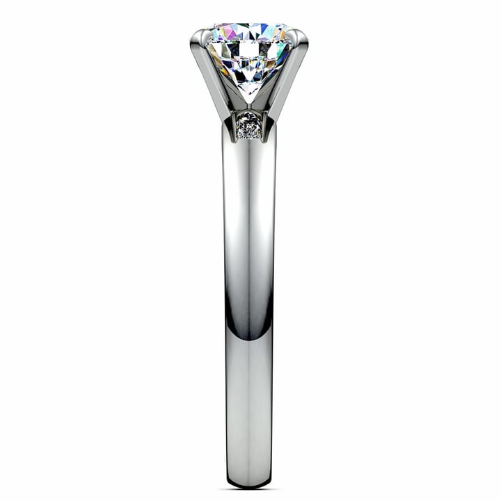 1/4 Ct Round Cut Diamond Solitaire Engagement Ring In White Gold | Thumbnail 03