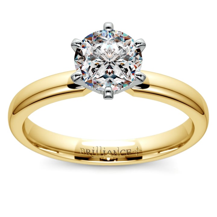 Six-Prong Solitaire Engagement Ring in Yellow Gold | Thumbnail 01