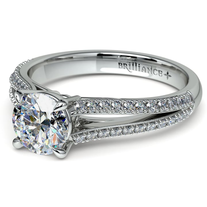 Beautiful Split Shank Diamond Engagement Ring in Platinum | 04