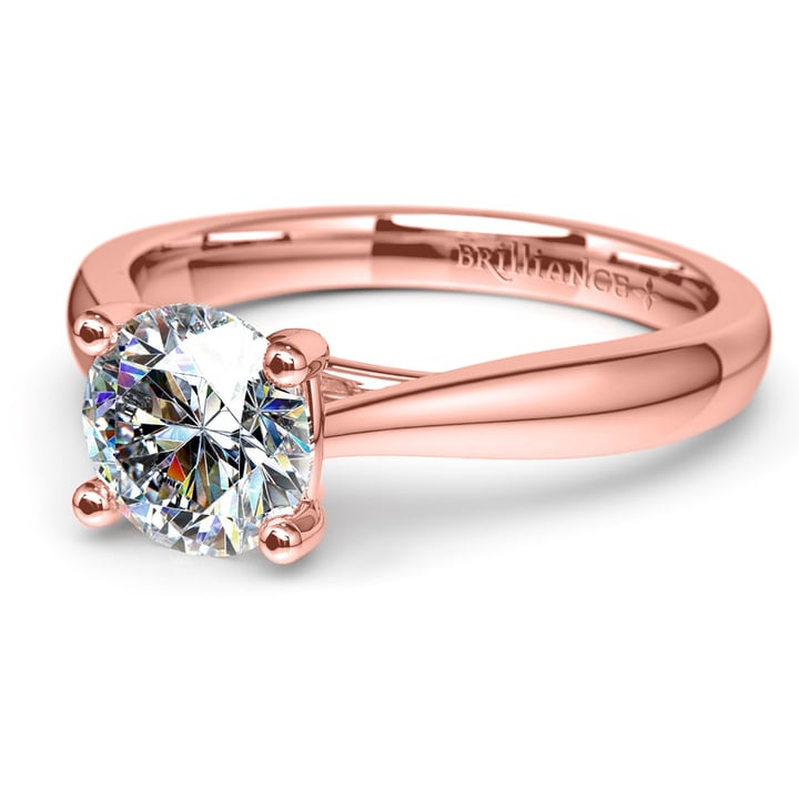 Taper Solitaire Engagement Ring in Rose Gold | Thumbnail 04