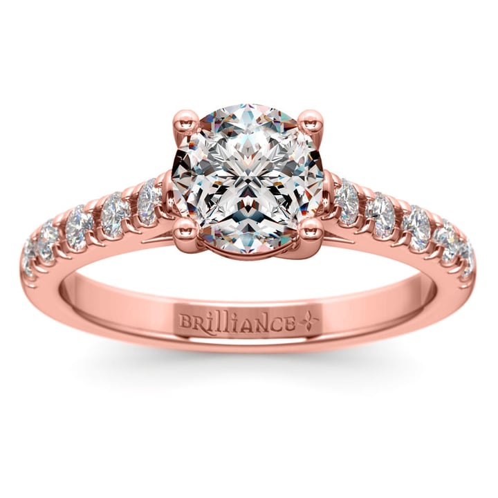Rose Gold Diamond Engagement Ring (Trellis Design) | 01