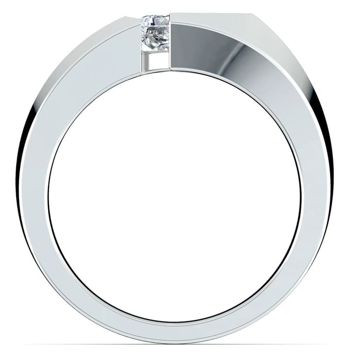 Modern White Gold Moissanite Mangagement Ring - Trident | 03