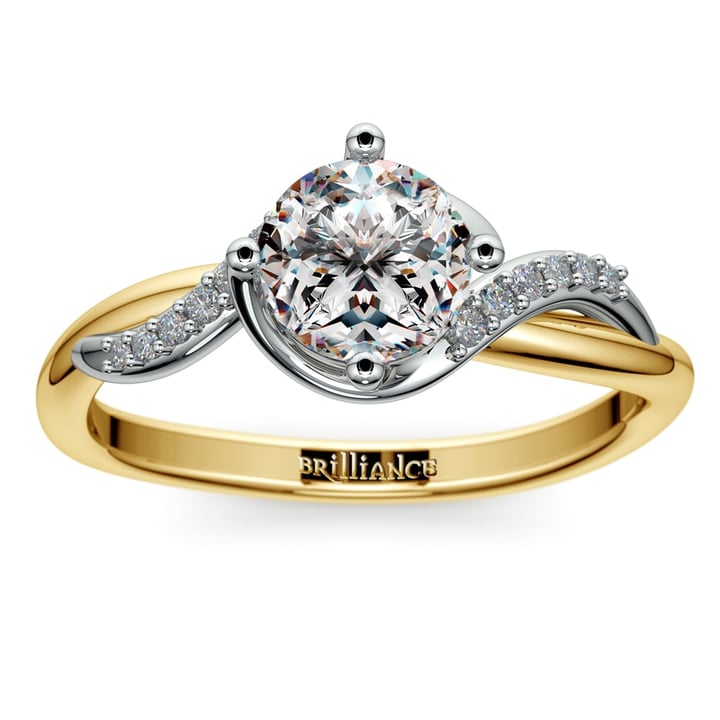 Twisted Vintage Diamond Engagement Ring In Two-Tone