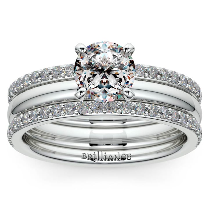 Halo Ring Guard / Ring Enhancer / Wedding Ring Enhancer / Natural Diamonds  / Solitaire Enhancer / 14K White Gold 