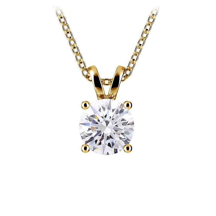 1.25 Carat Lab Diamond Pendant in Yellow Gold | Thumbnail 02