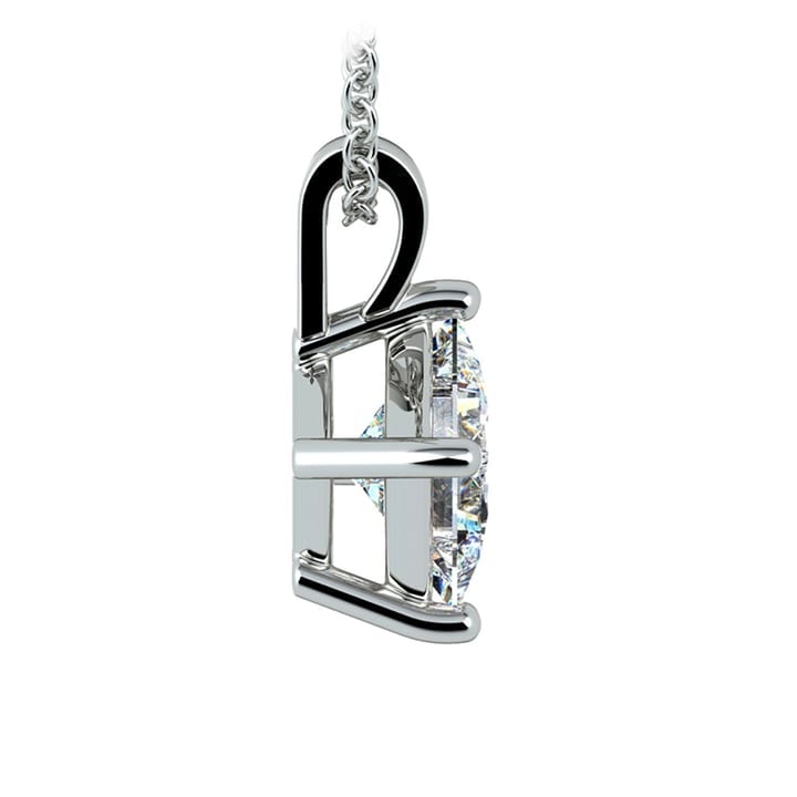 2.50 Carat Lab Diamond Princess Pendant in White Gold | Thumbnail 03