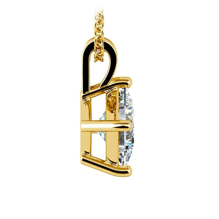 2.50 Carat Lab Diamond Princess Pendant in Yellow Gold | Thumbnail 03