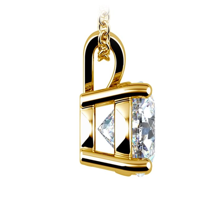 3 Carat Lab Diamond Pendant in Yellow Gold | Thumbnail 03