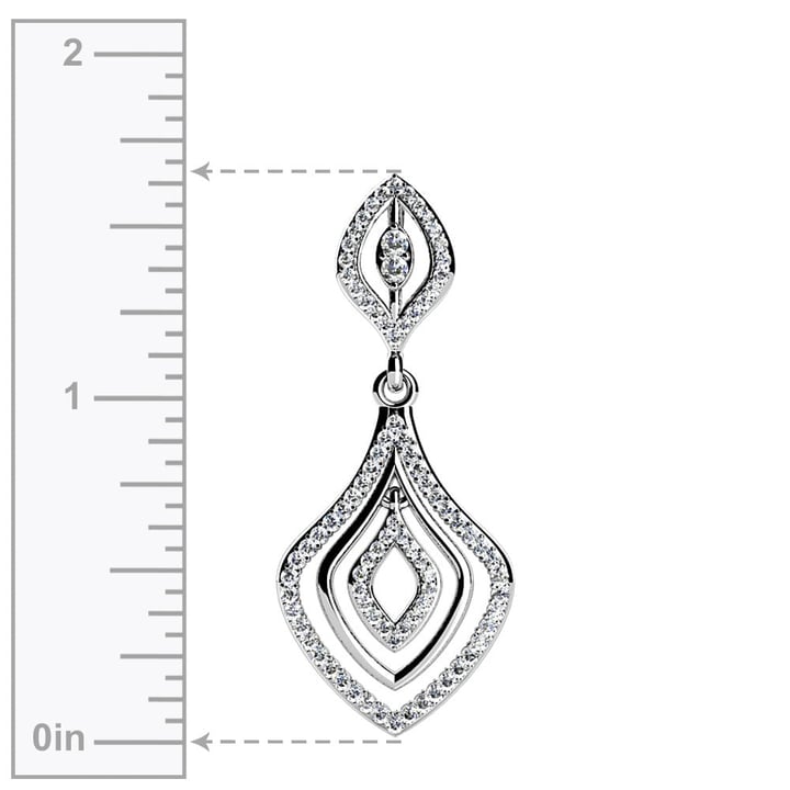 Antique Diamond Pendant Necklace In White Gold | 02