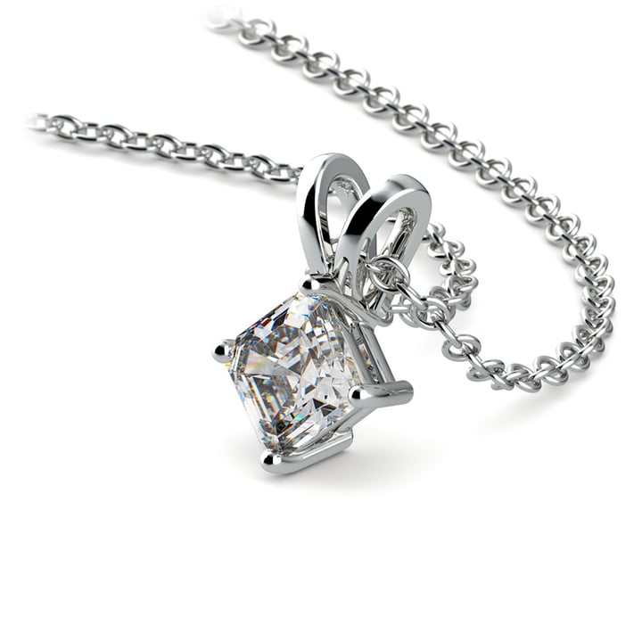 1/4 Carat Asscher Cut Diamond Necklace In Platinum | 03