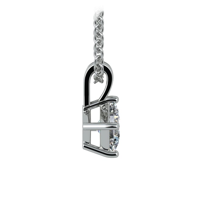 Asscher Cut Diamond Pendant Necklace In Platinum (1/5 ctw) | Thumbnail 02
