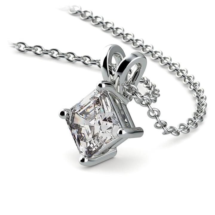 3/4 Carat Asscher Cut Diamond Pendant Necklace In Platinum | Thumbnail 03