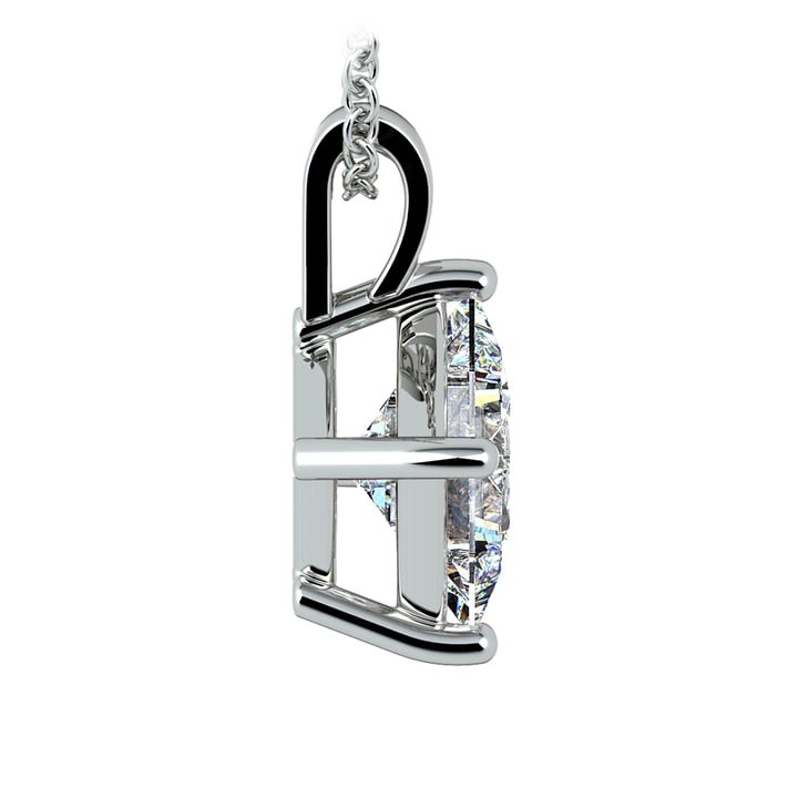 Three Carat Asscher Diamond Pendant Necklace In Platinum | Thumbnail 02
