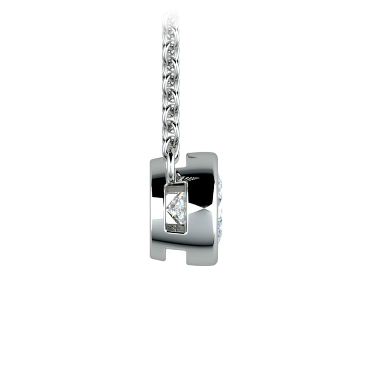 Delicate 1/2 Ctw Bezel Set Diamond Necklace In Platinum | 02