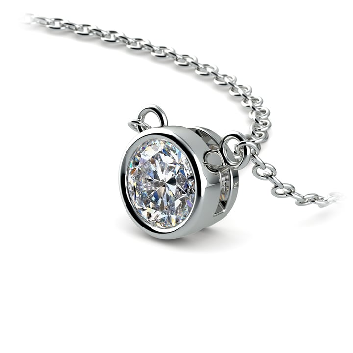 Delicate 1/2 Ctw Bezel Set Diamond Necklace In Platinum | Thumbnail 03