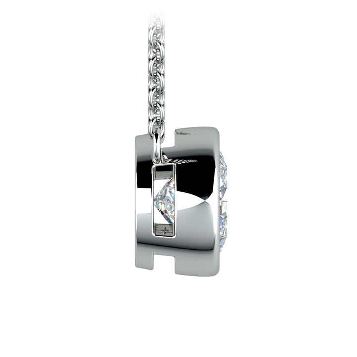 2 Carat Platinum Diamond Bezel Necklace | 02
