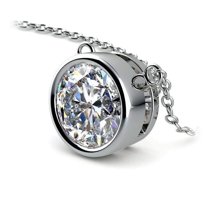 Diamond Bezel Necklace In Platinum (3 Ctw) | 03