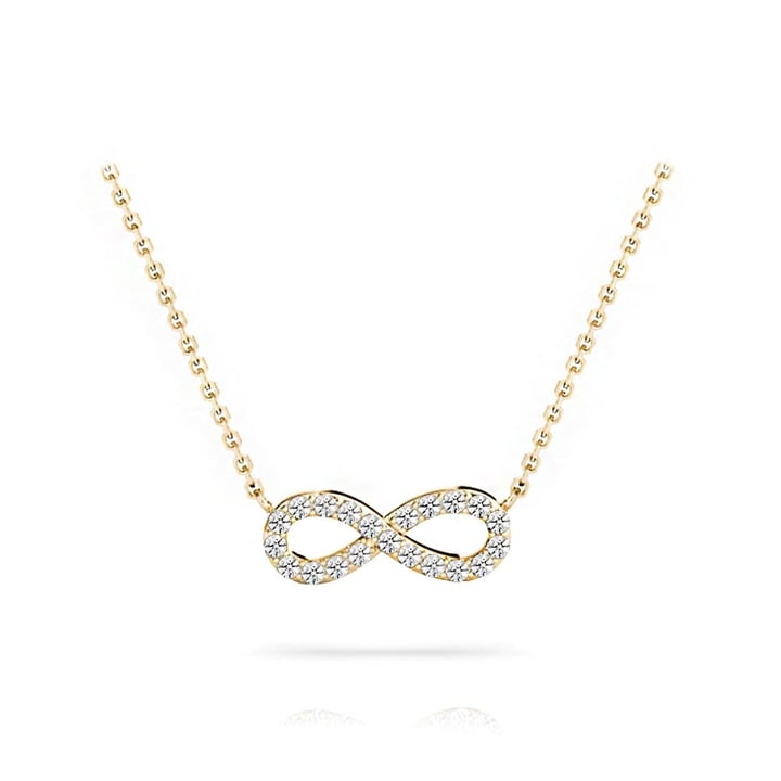 Yellow Gold Infinity Diamond Necklace | Zoom