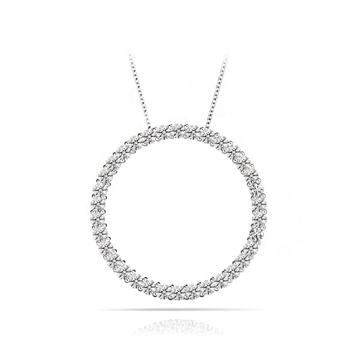 Open Circle Diamond Necklace In White Gold (1/2 Ctw) | 01