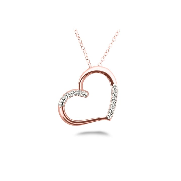 Rose Gold Diamond Heart Pendant Necklace (1/4 Ctw) | Thumbnail 01