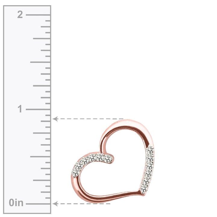Rose Gold Diamond Heart Pendant Necklace (1/4 Ctw) | Thumbnail 02