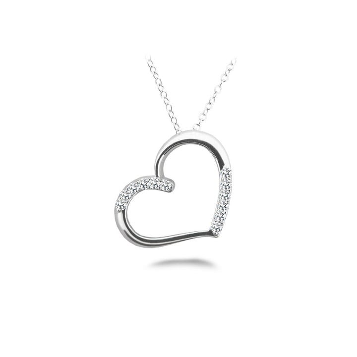 White Gold Diamond Heart Necklace (1/4 ctw) | 01