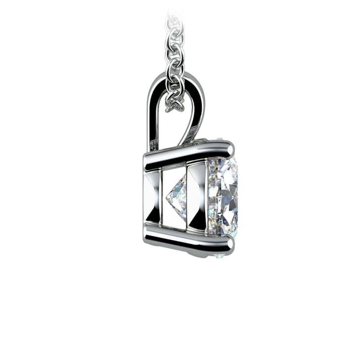 Prong Set Round Diamond Pendant In Platinum (1 1/2 ctw) | 02