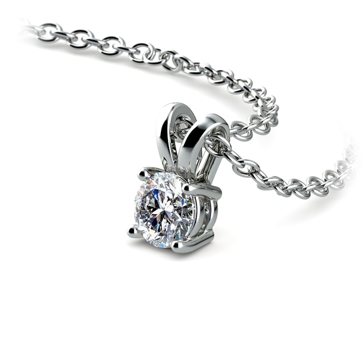 Dainty 1/4 Carat Round Diamond Necklace In Platinum | 03