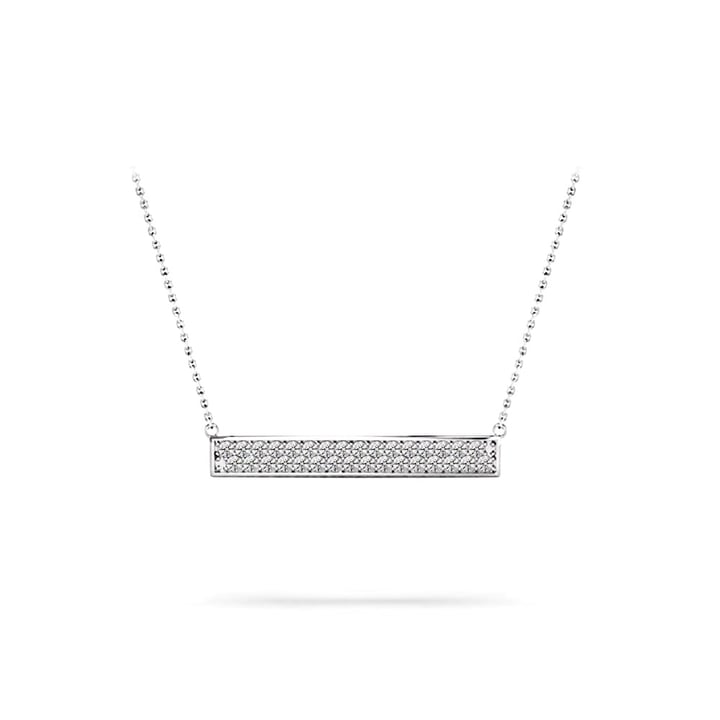 Double Row Diamond Necklace In White Gold | 01