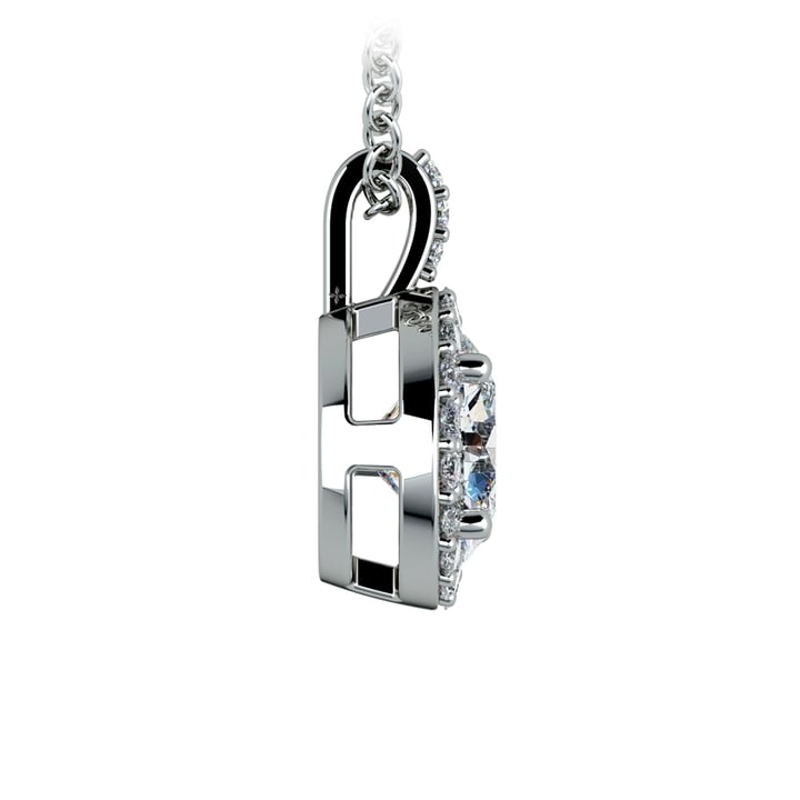 Platinum Halo Diamond Necklace (1 1/2 Ctw) | 02