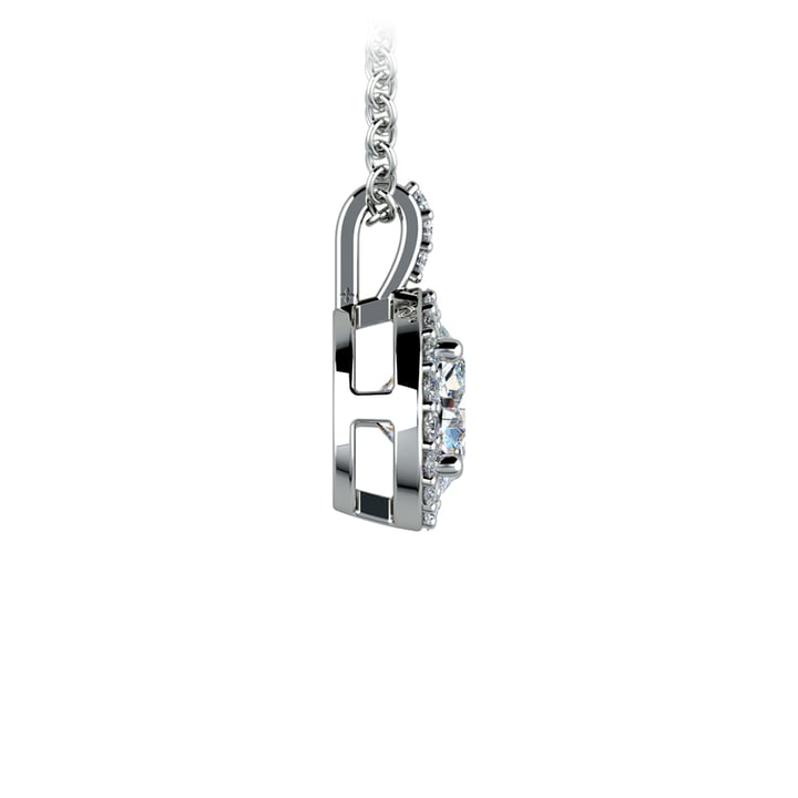1 Ctw Halo Diamond Necklace In Platinum | 02