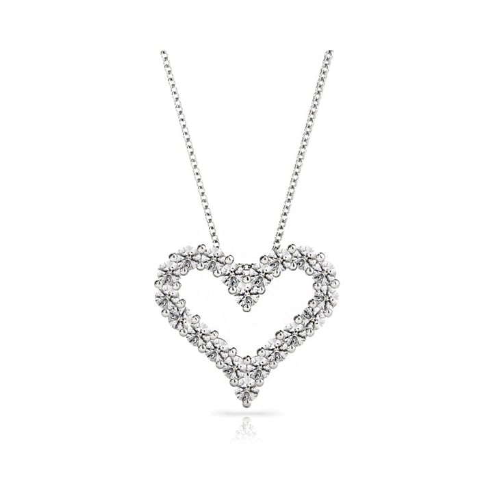White Gold Heart Shaped Diamond Necklace | Thumbnail 01