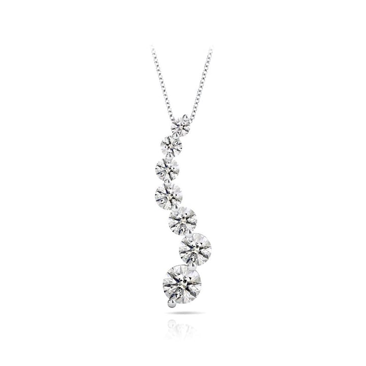 2 Carat Diamond Journey Necklace In White Gold | 01