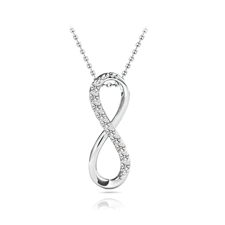 Infinity Diamond Pendant Necklace In White Gold | Thumbnail 01
