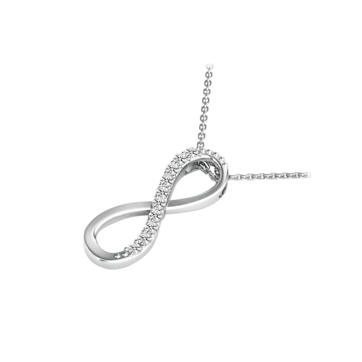 Infinity Diamond Pendant Necklace In White Gold | Thumbnail 02