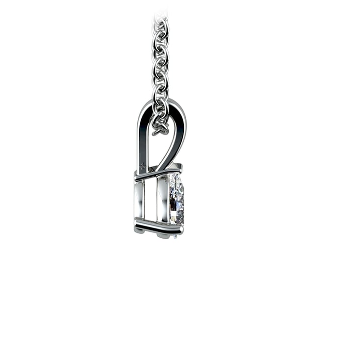 Pear Shaped Diamond Pendant Necklace In Platinum (1/5 ctw) | Thumbnail 02
