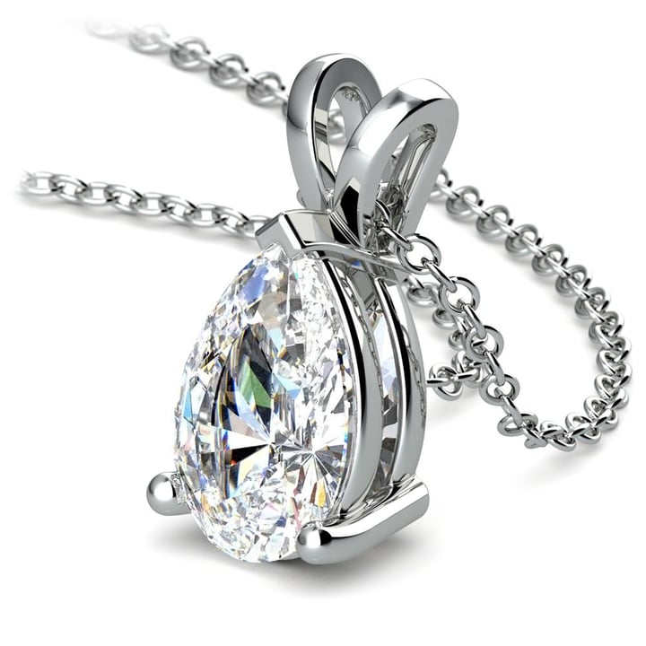 .25CT Natural Pear Diamond White Gold Solitaire K SI2 14K Yellow Gold  Necklace