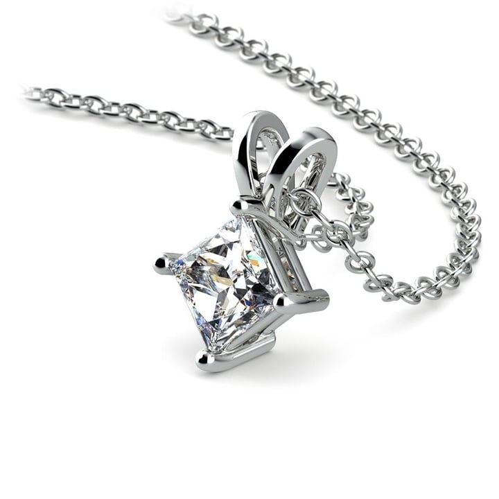 Princess Cut Diamond Necklace In White Gold (1/2 Ctw) | Thumbnail 03