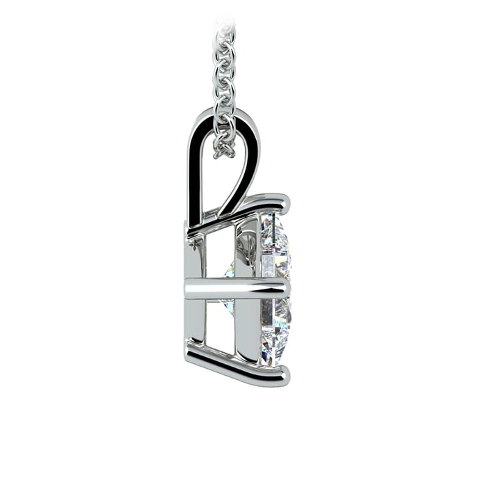One Carat Princess Diamond Necklace Solitaire In Platinum | 02