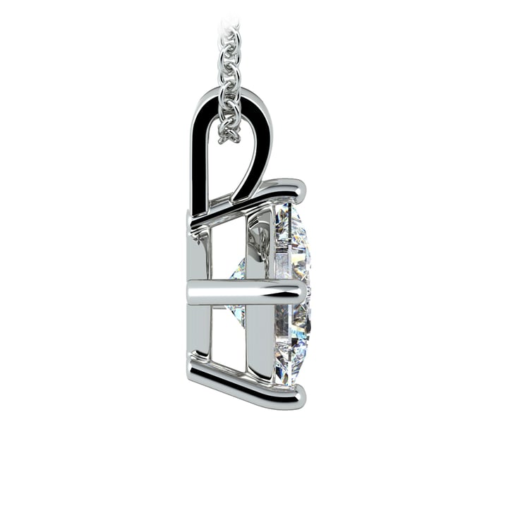 Two Carat Princess Diamond Solitaire White Gold Necklace | Thumbnail 02
